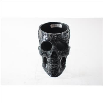 Decorative Black Skull With Detailed Design, Black