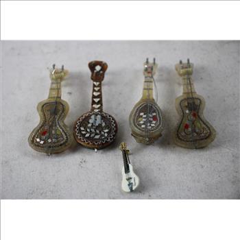 Decorative Mini Guitars, 6 Pieces