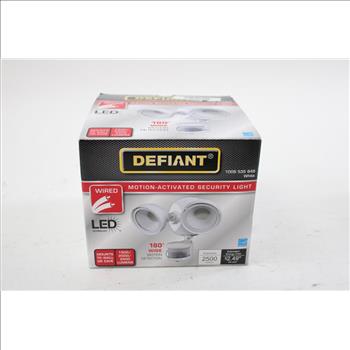 DEFIANT 180° Motion Activated Round Outdoor Integrated Twin-Head Security Light