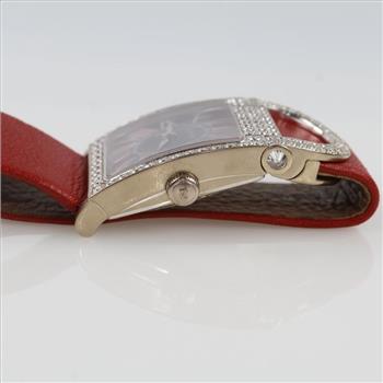 DeLaneau Dome Depose 2.13cts Diamond 18kt White Gold Watch-Evaluated By Certified Gemologist-AGS/GIA