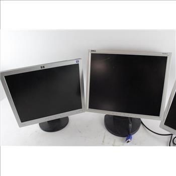 Dell And HP Computer Monitors, 3 Pieces
