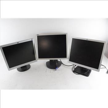Dell And HP Computer Monitors, 3 Pieces