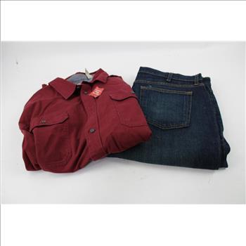 Denim 38x34 Jeans, Large Mario Bros, Golden Girls Pajama Pants, And More, 5 Pieces