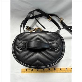 Gucci GG Black Chevron Quilted Leather Bag - Doublechecked By Entrupy