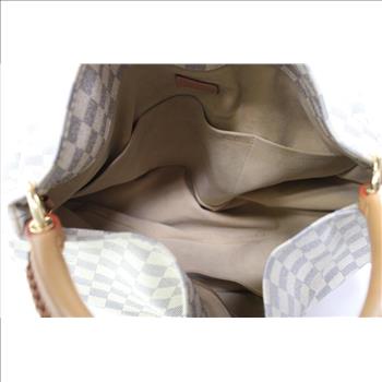 Designer Louis Vuitton Damier Azur Canvas Hand Bag - Doublechecked By Entrupy