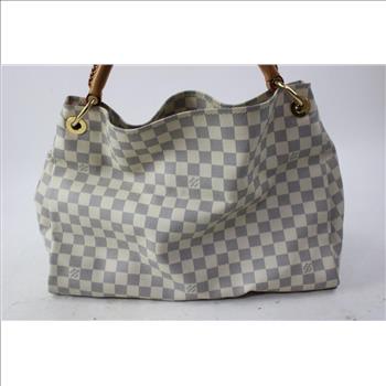 Designer Louis Vuitton Damier Azur Canvas Hand Bag - Doublechecked By Entrupy