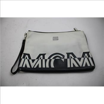 Designer MCM Large Logo Zip Pouch - Doublechecked By Entrupy