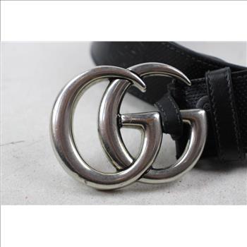 Designer Men's Leather Gucci Belt - Doublechecked By Entrupy