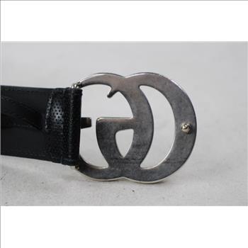 Designer Men's Leather Gucci Belt - Doublechecked By Entrupy
