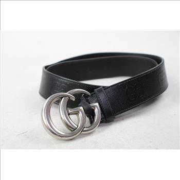 Designer Men's Leather Gucci Belt - Doublechecked By Entrupy