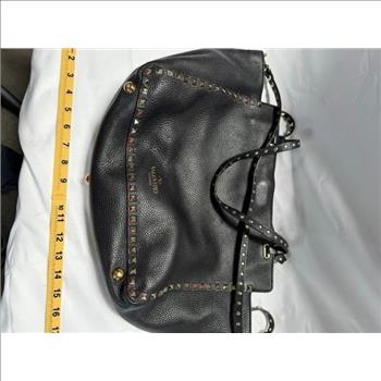 Valentino Black Leather Studded Bag - Doublechecked By Entrupy