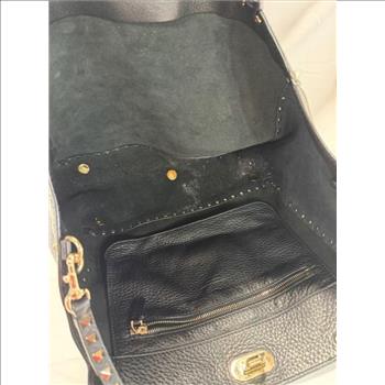 Valentino Black Leather Studded Bag - Doublechecked By Entrupy