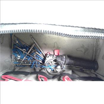 Dewalt 18V SDS Hammer, And Makita Jigsaw, With Husky Tool Bag, 3 Pieces