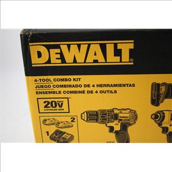 Dewalt 4-Tool Combo Kit - Drill/Driver, Impact Driver, Reciprocating Saw, LED Flashlight