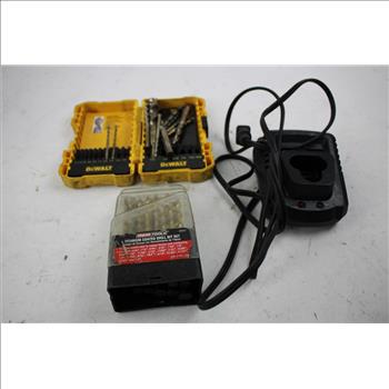 Dewalt Corded Drill, Drill Bits, Durofix Battery Charger, 4 Pieces