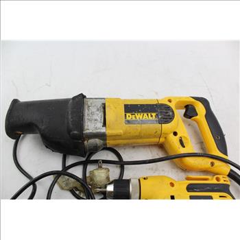 Dewalt DWD110 VSR Drill & DW309 Reciprocating Saw; 2 Pieces