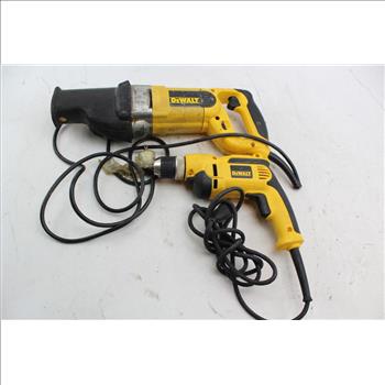 Dewalt DWD110 VSR Drill & DW309 Reciprocating Saw; 2 Pieces