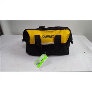 DeWalt Tool Bag With 5" Grinder Hand Warmers Battery Charger Binoculars And More