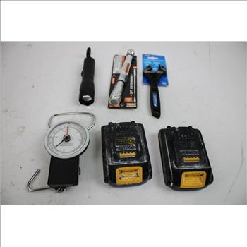 Dewalt Tool Battery, Flashlight, Measuring Tape & More 18 Pieces