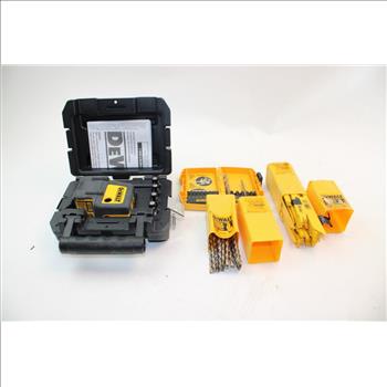 DeWalt Toolbag, DW084 4 Beam Laser Pointer, Saw Blades, Drill Bits: 5 Items
