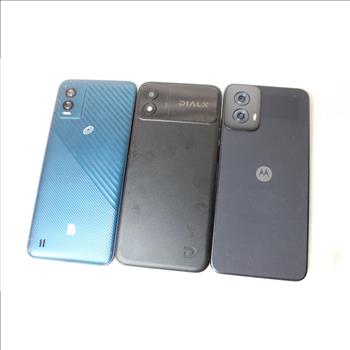 DIALN, Motorola, BLU Cell Phone Lot, 3 Pieces, Sold For Parts