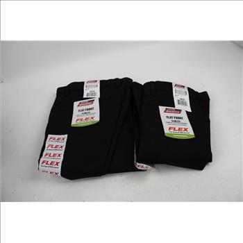 Dickies Flat Front Straight Leg Slim Fit Flex Pants, 34x32, 2 Pieces