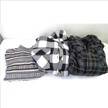 Dickies, George, Free Assembly Flannel Jackets And Sweaters, 2XL-3XL, 3 Pieces