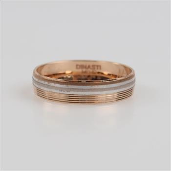 Dinasti 14kt Two Tone Gold Band
