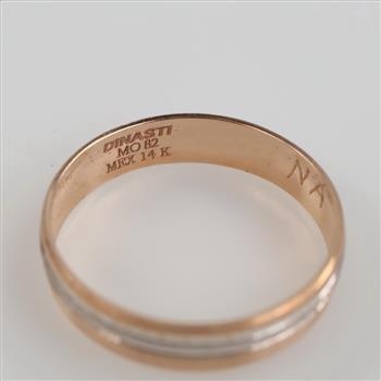 Dinasti 14kt Two Tone Gold Band