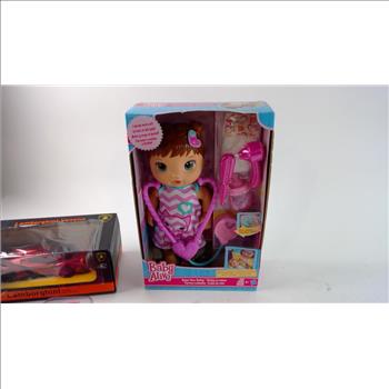 Disney Figures, Baby Alive Doll, And More, 8 Pieces