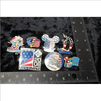 Disney Fourth Of July Pins, Lot Of 7