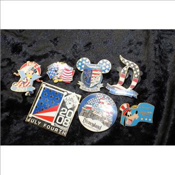 Disney Fourth Of July Pins, Lot Of 7