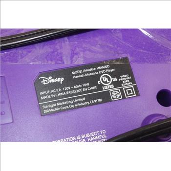 Disney Hannah Montana Purple Star Shaped Dvd Player With Remote