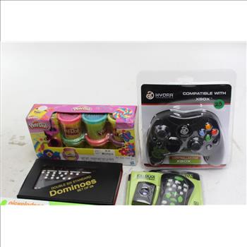 Dominoes, Slime, Play-Doh, Xbox Controller, Xbox Remote: 5 Items