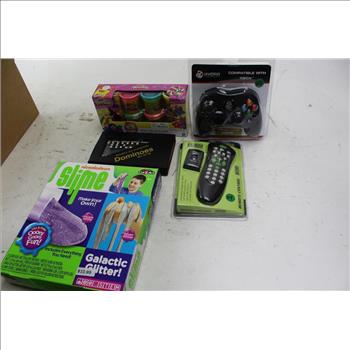 Dominoes, Slime, Play-Doh, Xbox Controller, Xbox Remote: 5 Items