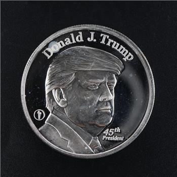 Donald J Trump 45th US President Fine Silver Round 1 Troy Oz