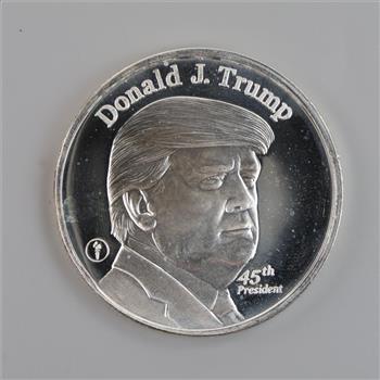 Donald J Trump 45th US President Fine Silver Round 1 Troy Oz