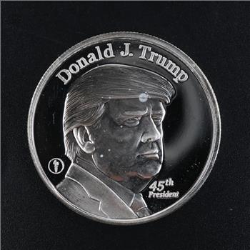 Donald J Trump 45th US President Fine Silver Round 1 Troy Oz