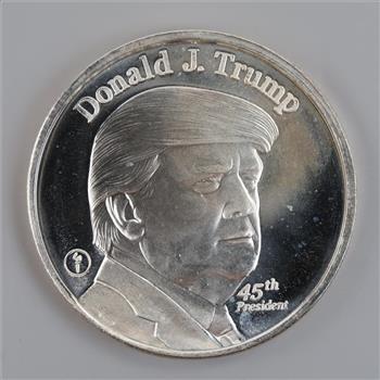 Donald J Trump 45th US President Fine Silver Round 1 Troy Oz