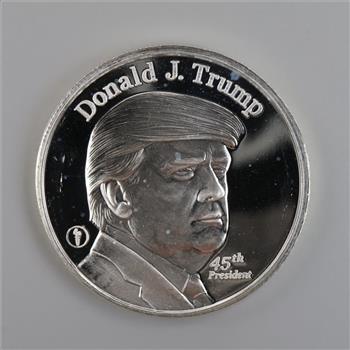 Donald J Trump 45th US President Fine Silver Round 1 Troy Oz