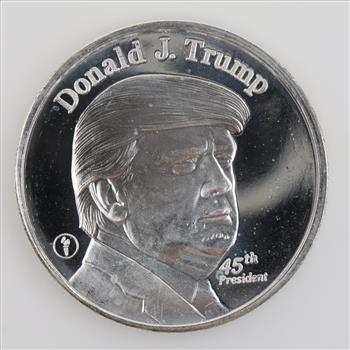 Donald J Trump 45th US President Fine Silver Round 1 Troy Oz