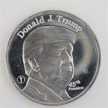 Donald J Trump 45th US President Fine Silver Round 1 Troy Oz
