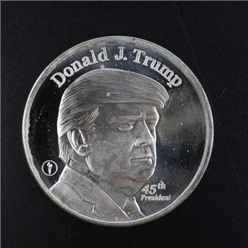 Donald J Trump 45th US President Fine Silver Round 1 Troy Oz