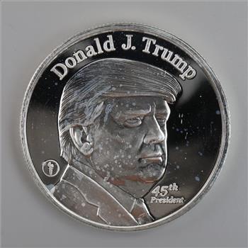 Donald J Trump US 45th President Fine Silver Round 1 Troy Oz