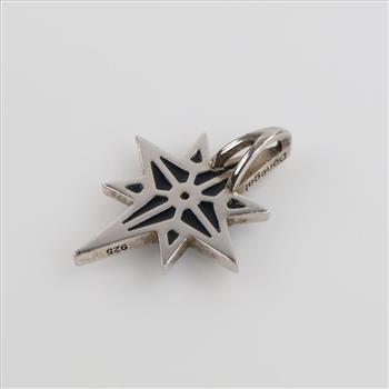 Donegal Square Sterling Silver Bethlehem Midnight Star Pendant