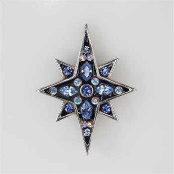Donegal Square Sterling Silver Bethlehem Midnight Star Pendant