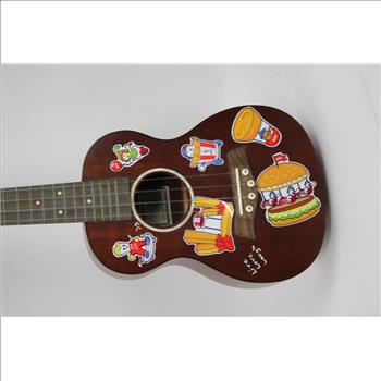 Dong Ling DL-23 Ukulele In Case, Plush Toys And Toothless Dragon Figure, 4 Pieces