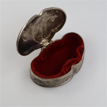 Double Heart Tinket Box Velvet Lined