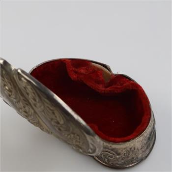 Double Heart Tinket Box Velvet Lined