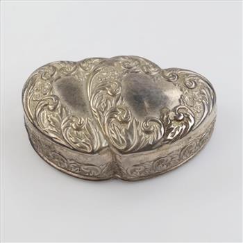 Double Heart Tinket Box Velvet Lined